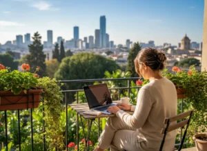 Qué revisar antes de comprar un curso online revisando el temario en una laptop